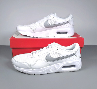 Nike Air Max SC Sneakers Womens 11 White Silver Swoosh Running Shoes New No Box