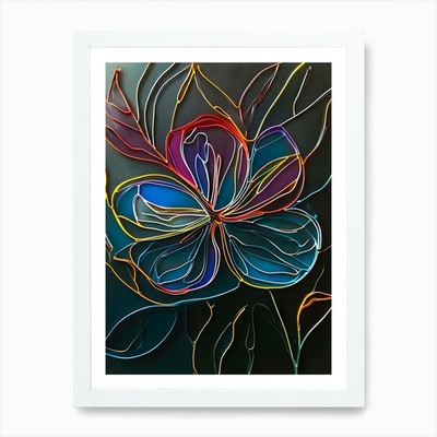 Acrylic Line Flower Art With Specia Framed Wall Art Poster Canvas Print Picture