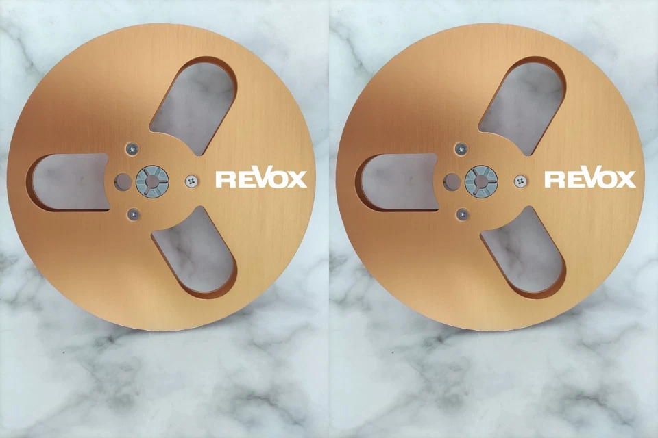 Un par de carretes de cinta Revox rojo de 7"" para grabadora de cinta PR-99 A77 B77 G36 etc. Foto 3 de 4