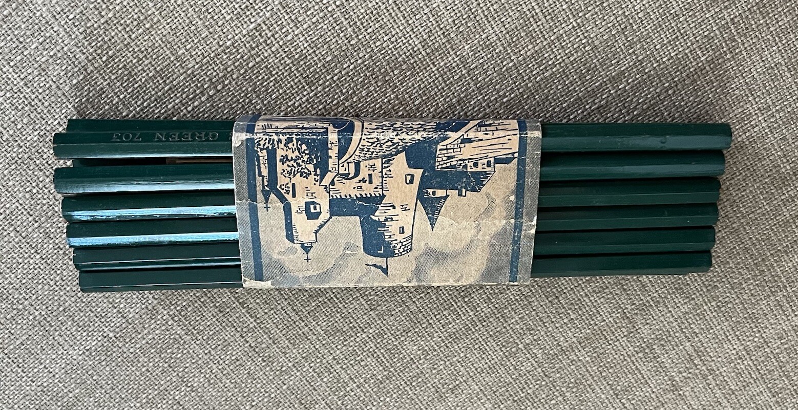 Pencils Green Lead Ozark Pencil Company USA 703 Graphing Drawing Thin Lead 12 Pk-image