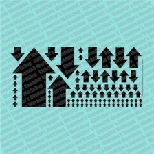 BLACK SINGLE HEAD ARROW UNIT MARKING WATERSLIDE DECALS COMPATIBLE W/ WARHAMMER