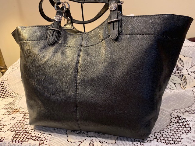 Coach Leather Carly Tote Black F16174 | eBay