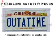 Back to the Future / Delorean / OUTATIME *EMBOSSED* Prop Replica License Plate
