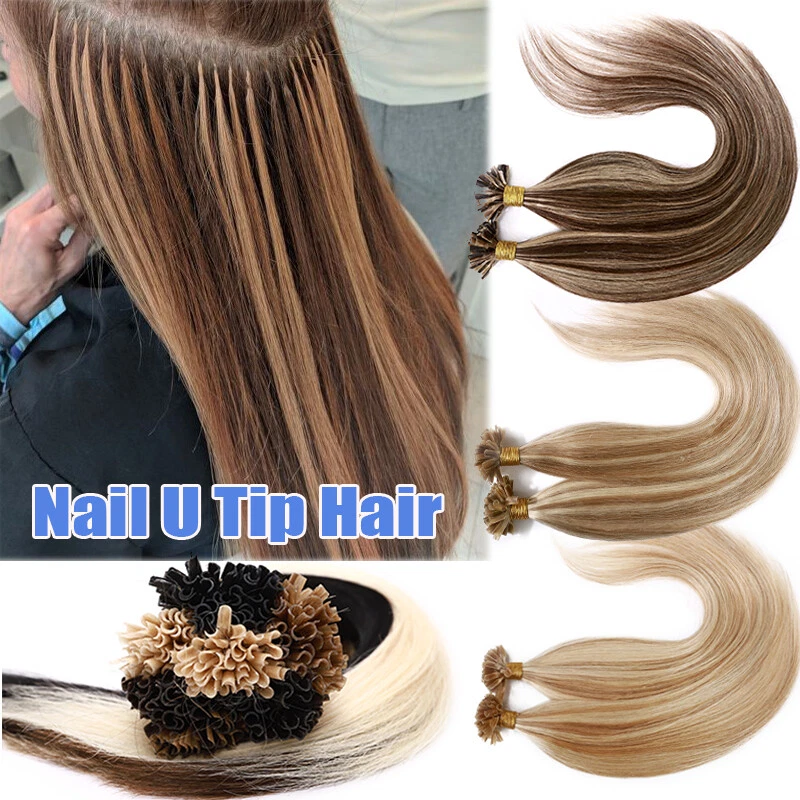 U TIP Pre Bonded 1G 0.5 Remy Human Hair Extensions Keratin Glue 150S THICK Ombre