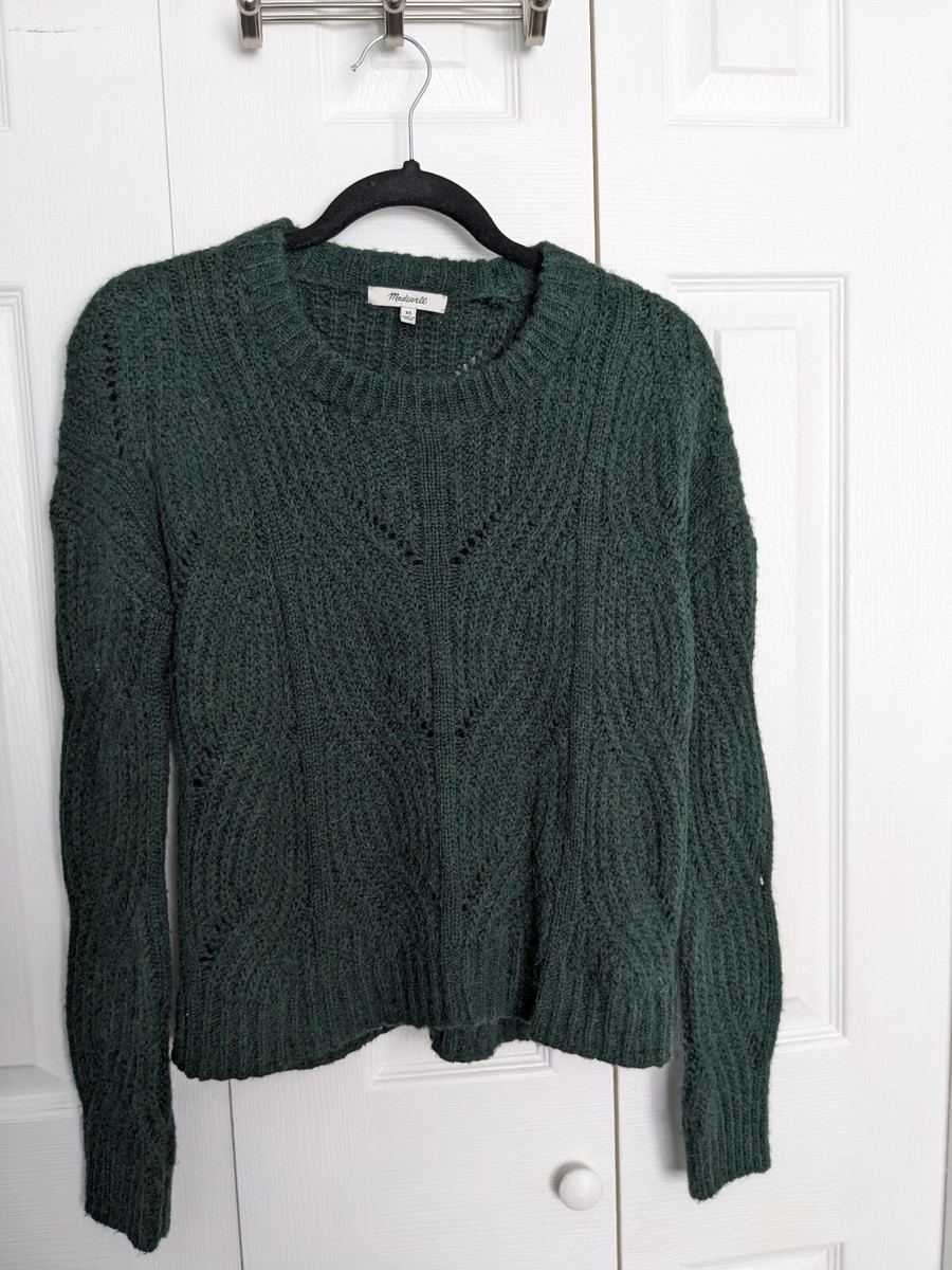 Madewell Alpaca Blend Chunky Knit Green Sweater Womens XS