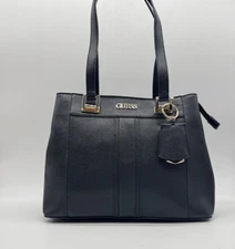 Guess Trixy faux-leather medium tote shopper bag - Black