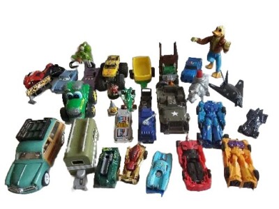 Mixed L OT OF cars Disney Matchbox Vehicles Transformors Lot of 26 mixed sizes