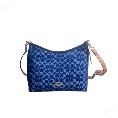COACH Laurel Shoulder Bag Signature Denim Denim/Natural CY702 Outlet NEW