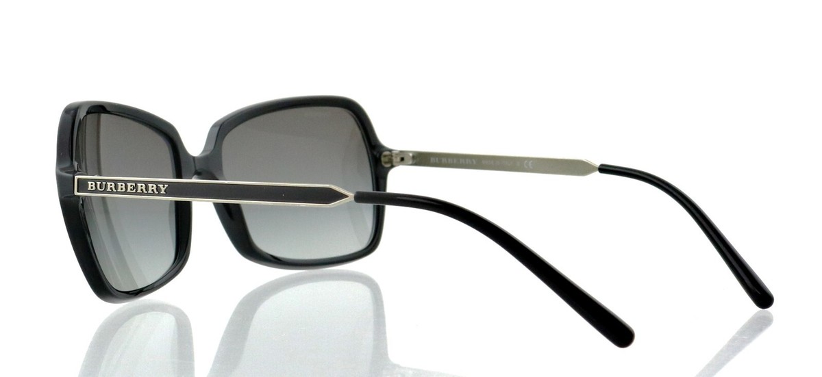 New BURBERRY B412 3001/11 57mm Black Oversized Butterfly 