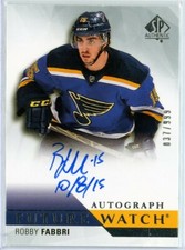 2015-16 SP Authentic Future Watch Inscribed Autographs Robby Fabbri RC AUTO /50*