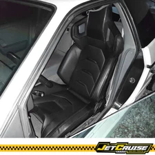 Universal Reclinable Racing Seat + Dual Slider Driver Left PU Carbon Leather