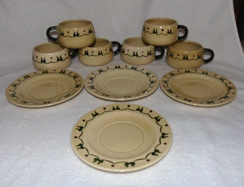 Metlox Poppytrail Homestead California USA 6 Cups 4 Saucers