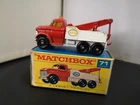 P795-MATCHBOX LESNEY No71C FORD HEAVY WRECK TRUCK WITH BOX.AMBER WINDOWS