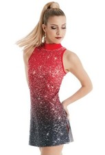 Girl's Weissman Ombre Sequin Performance Dance Jazz Costume Red Size LC D11120