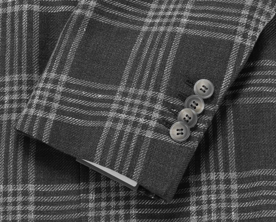 NUEVO CON ETIQUETAS EIDOS by ISAIA BLAZER Abrigo Deportivo Gris Lino Seda Lana Lujo Italia 52 Foto 4 de 4