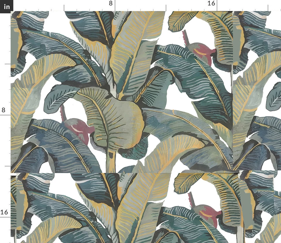 Banana Leaf Lush Tropical Leaves Jungle Printed Upholstery Fabric By the Yard - Image 2 of 2