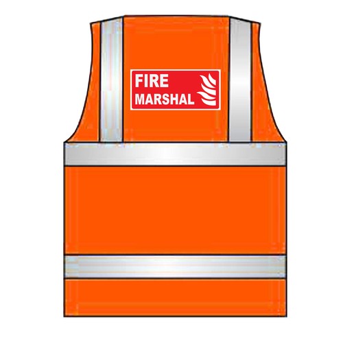 FIRE MARSHAL Hi Vis Vest - Yellow - Orange - Printed - Hi Viz Safety Waistcoat - Picture 2 of 10