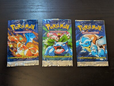1st Edition GERMAN Pokemon Base Set Booster Pack Wrapper All Arts Lot of 3  | eBay