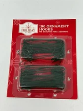 Christmas Tree Ornament Green Hooks 2 1/2" Inch 100 Piece Pack