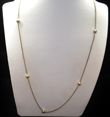 Sterling Silber Perlenmuster Schlangenkette Halskette 32,5'' #FMD214