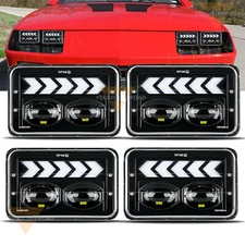 4X DOT 4x6'' LED Headlights for Kenworth T800 T400 T600 W900B Classic 120/132 HK