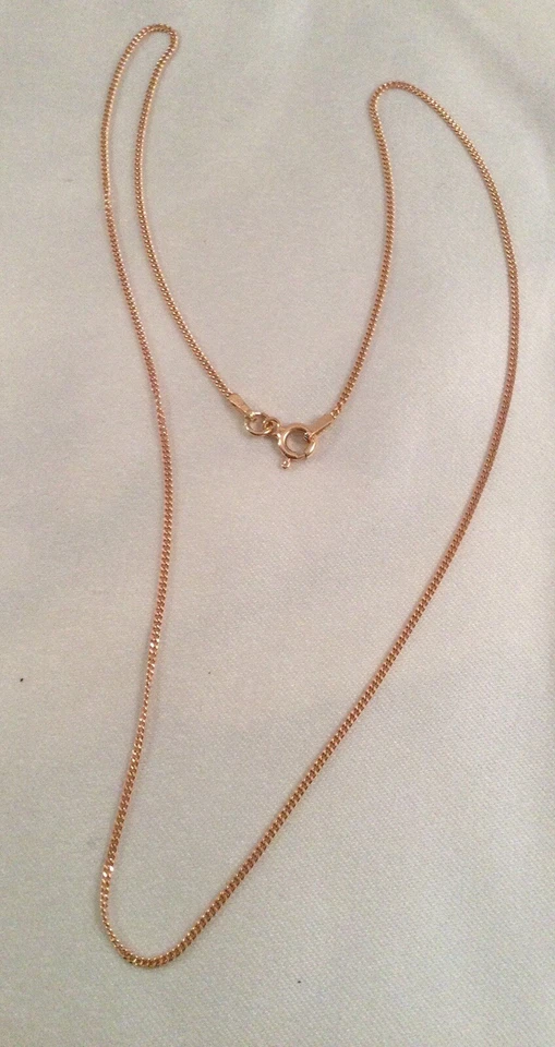 Винтажные ювелирные изделия розовое золото цепочка ожерелье старинный деко ювелирных изделий 45 см 17 3/4 дюйма - Изображение 4 из 4