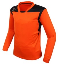 Mizuno Men GAME L/S T-Shirts Jersey Training Orange Black Top Shirt P2MA7K1255