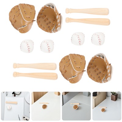  4 Sets Mini Baseball -Set Spielzeug für Kinder Miniatur Baseball Kit DIY Dolls