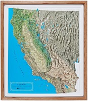 American Educational California Ncr Series Map With Oak Wood Frame, 25-3/4 X American Educational California Ncr Series Map With Oak Wood Frame, 25-3/4 X