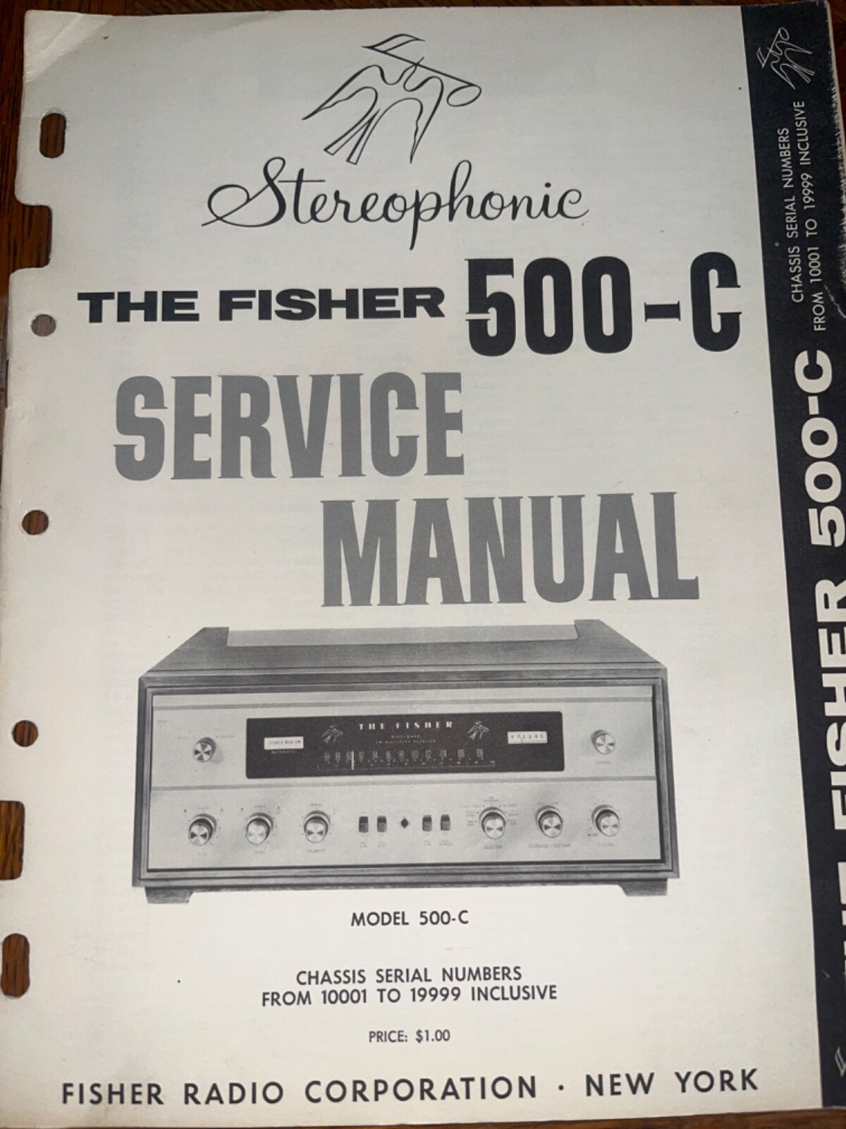 Fisher 500-C Service Manual Stereo Receiver Original 10001 19999