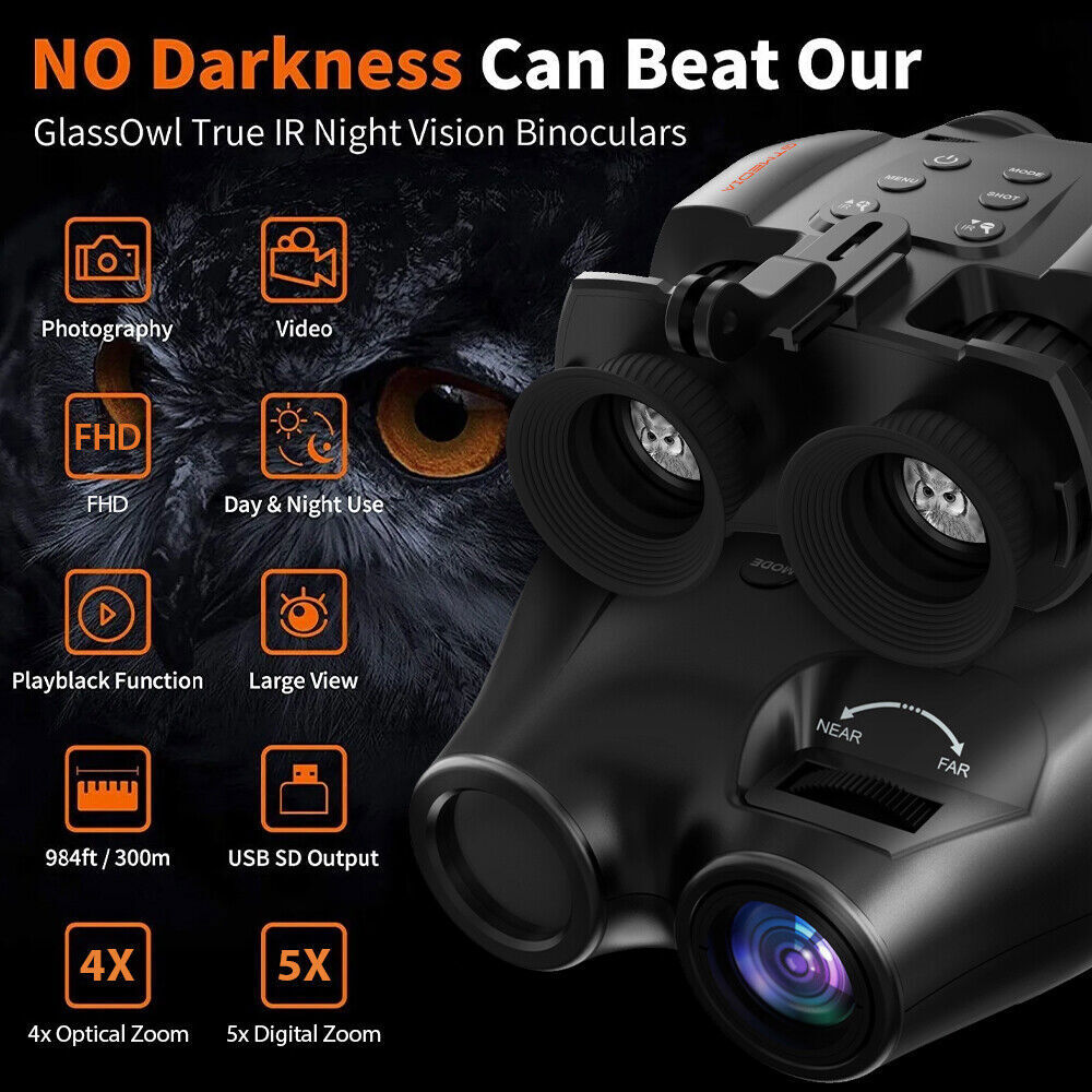 Head Mounted Night Vision Goggles Rechargeable Hand Free Night Vision Binoculars