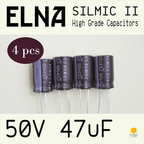 [4 pcs] ELNA RFS 50V 47uF (10x16) SILMIC II High Grade Capacitors for