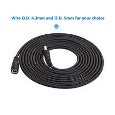 DC Power Extension Cable 5.5 x 2.1mm Male to Female Connector Extension Cord 12V