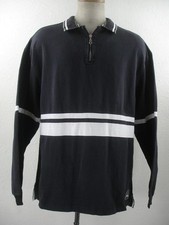 Men's L Vtg 1990's No Fear USA Made Pullover Sweatshirt Black White Striped Zip