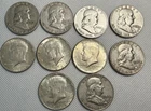 $5 Face Value 90% Silver Half Dollars – 10 Coins – JFK & Franklin – 3.617 oz ASW