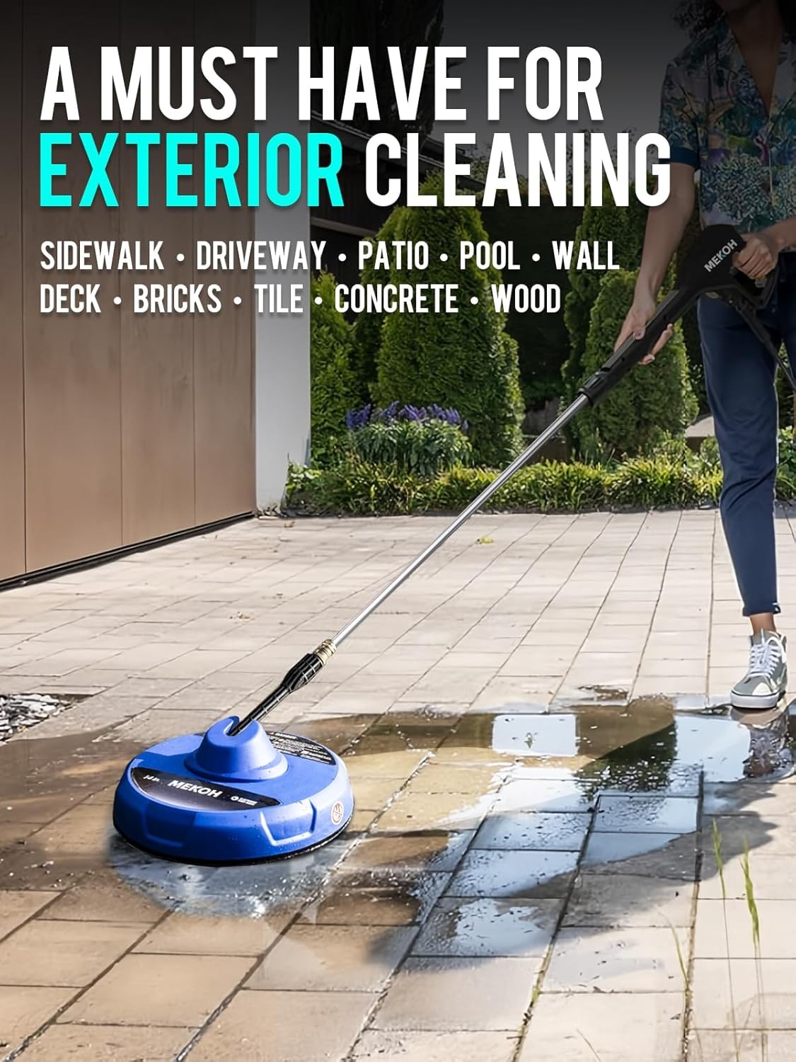 2500PSI Universal Power Washer Accessories for Sidewalk Deck Patio Cleaning,1/4"