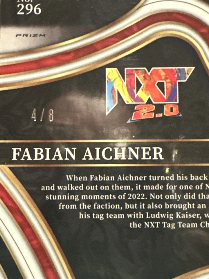 2022 Panini Select WWE Giovanni Vinci /8 Ringside Lucky Envelopes Prizm SSP - Image 3 of 3