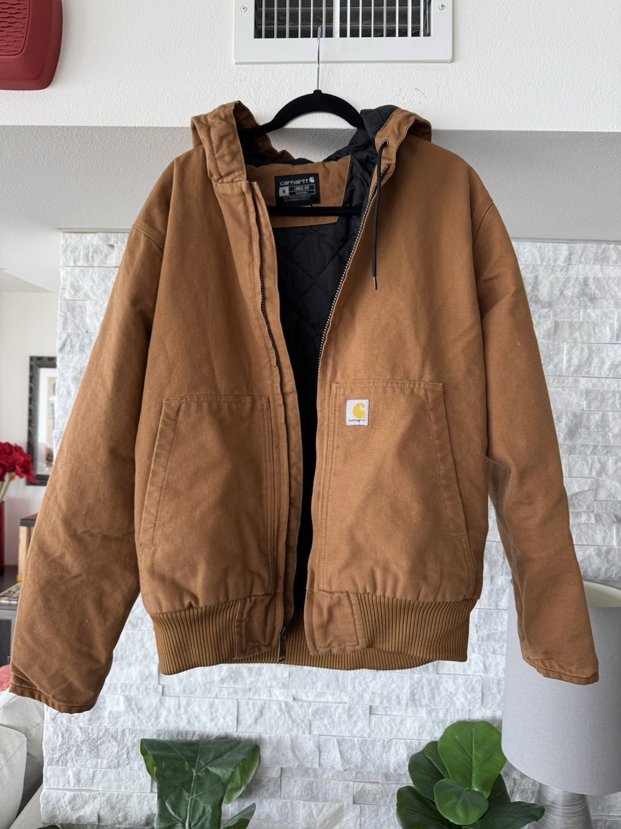 Carhartt Thermal Lined Jacket Mens Size M Carhartt Brown J130 Hood