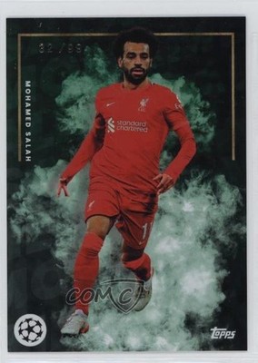 2022 Topps Jose Mourinho Platinum Curated UEFA Green 32/99 Mohamed Salah 19qk