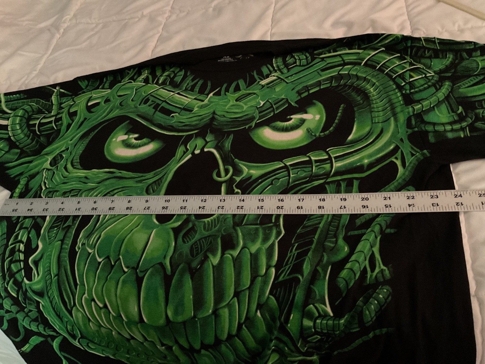 ORIGINAL RARE Y2K 1998 Liquid Blue AOP vintage Terminator Skull Tee SIZE MENS XL image 5