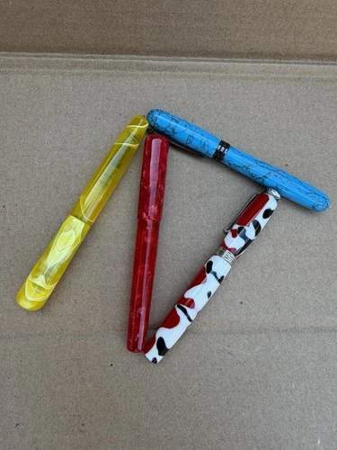 Fountain Pens Lot of 4 - Hand Turned Bespoke Acrylic & TruStone Pen Set - product listing photo