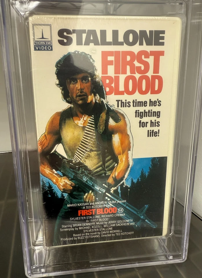 First Blood VHS Thorn EMI 1982  Hard Clamshell - Brand New, Sealed CGC 9.6 B+ - Image 2 of 4