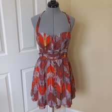 GUESS Women Vintage Polyester Halter Dress Y2K Summer Casual Everyday Pockets 6