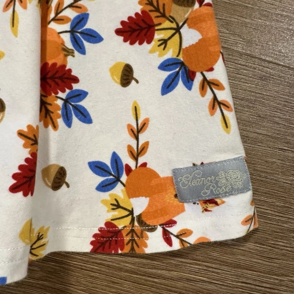 Eleanor Rose Girls Size 8 Fall Pumpkin Floral Ruffle Tunic Top Boutique Cotton - Image 2 of 4