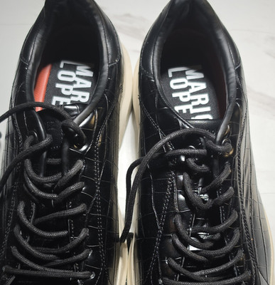 Mario Lopez Cruz Black Croc/Off White Sneakers Men's US 10 Casual Shoes
