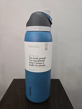 Owala FreeSip Stainless Steel Water Bottle / 40oz / Color: Blue Oasis