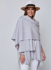 CASHMERE LIGHT GREY SCARF Thick Shawl Travel Wrap Handmade Natural Cashmere Soft
