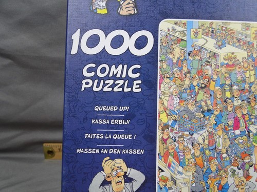 Jan van Haasteren Queued Up Comic Puzzle 1000 Piece Complete Jumbo - Picture 2 of 4