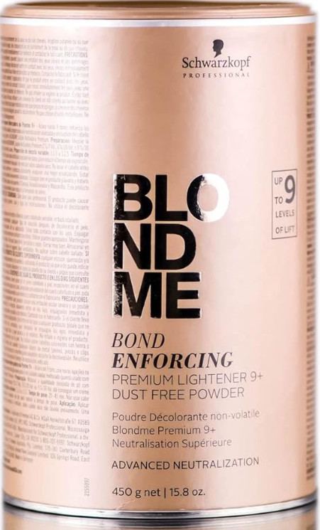 Schwarzkopf BlondMe bond enforcing premium Lightener up to 9+ dust free 15.8 oz