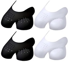 MJSCPHBJK 4 Pairs Shoe Creases Protector, Prevent Sneaker 7-12, Black/White